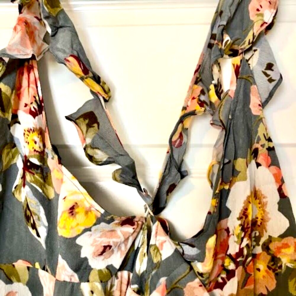 NWT REVOLVE x PRIVACY PLEASE Fillmore Grey Pink Sleeveless Wrap Maxi Sun Dress S - Picture 4 of 7